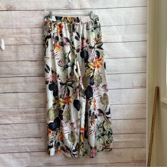 TROPICAL PRINT‎ WIDE LEG PANTS - Picture 4 of 6
